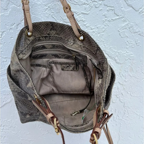 Michael Kors Brown Snake Print Tote Bag - Picture 10 of 12